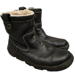 Clarks Originals Mens Winter Boots Shearling Size 9.5 Black Waterproof